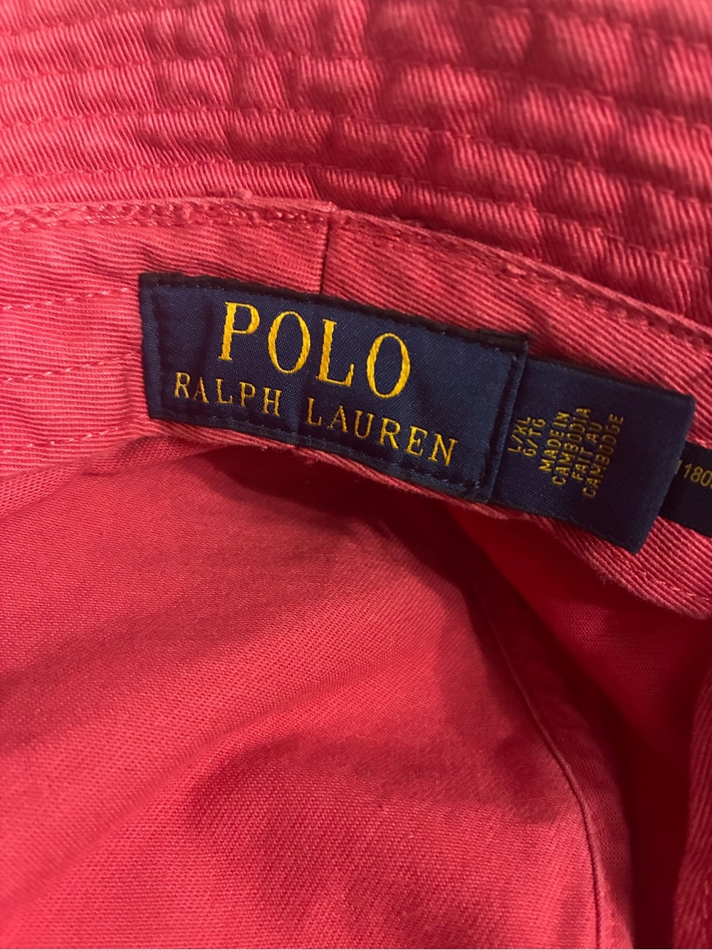 Ralph Lauren Red Bucket Hat with Black Pony Logo - Picture 3 of 3